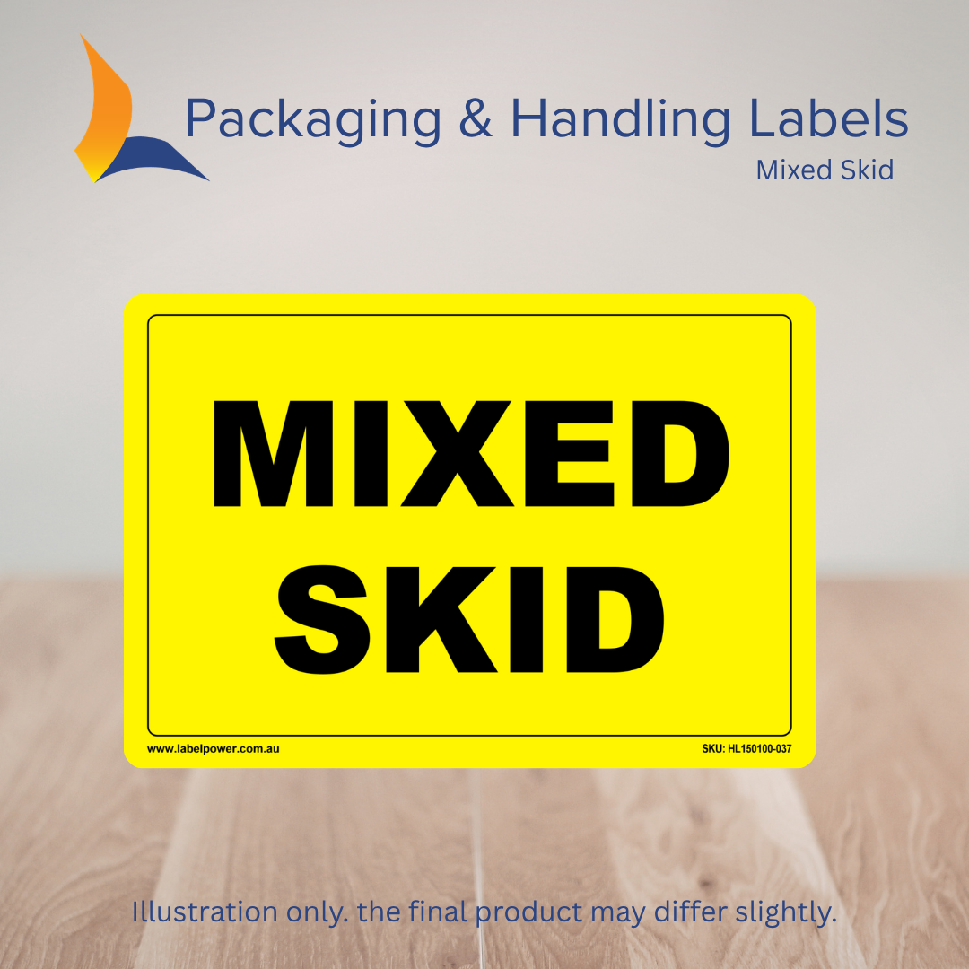 150mm x 100mm Mixed Skid Labels – 500 Per Roll (Multiple Colours)