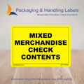 150mm x 100mm Mixed Merchandise Check Contents Labels – 500 Per Roll (Multiple Colours)