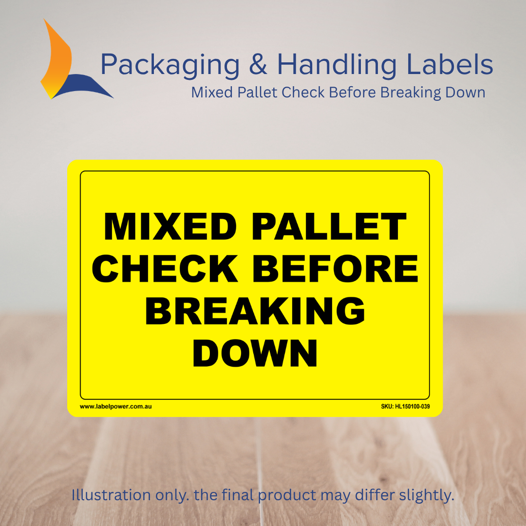 150mm x 100mm Mixed Pallet Check Before Breaking Down Labels – 500 Per Roll (Multiple Colours)
