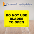 150mm x 100mm Do Not Use Blades To Open Labels – 500 Per Roll (Multiple Colours)
