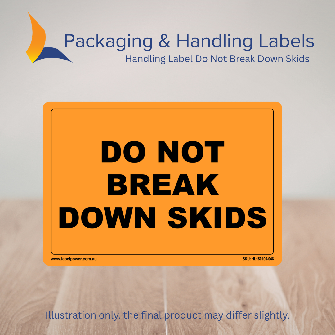 150mm x 100mm Do Not Break Down Skids Labels – 500 Per Roll (Multiple Colours)