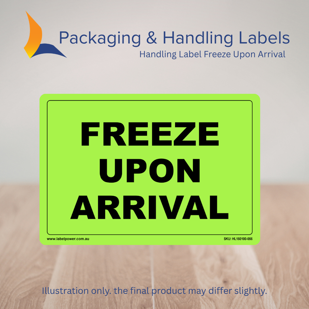 150mm x 100mm Freeze Upon Arrival Labels – 500 Per Roll (Multiple Colours)