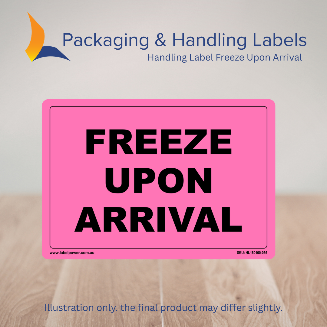 150mm x 100mm Freeze Upon Arrival Labels – 500 Per Roll (Multiple Colours)