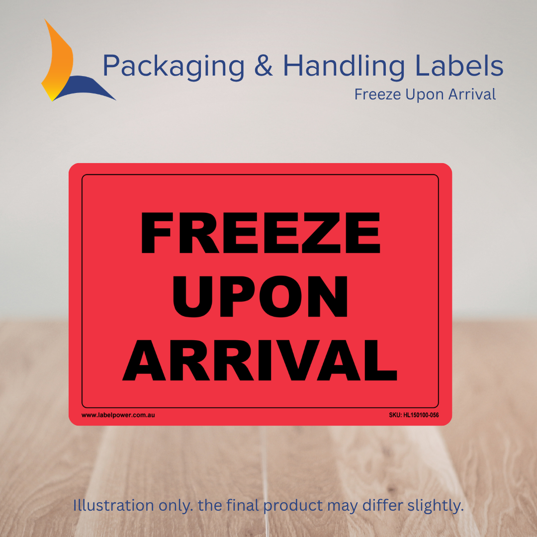 150mm x 100mm Freeze Upon Arrival Labels – 500 Per Roll (Multiple Colours)
