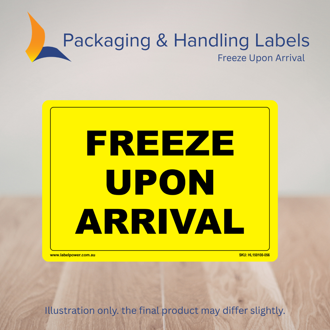 150mm x 100mm Freeze Upon Arrival Labels – 500 Per Roll (Multiple Colours)