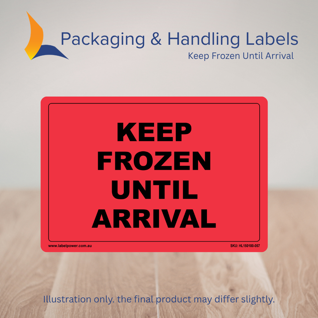 150mm x 100mm Keep Frozen Until Arrival Labels – 500 Per Roll (Multiple Colours)