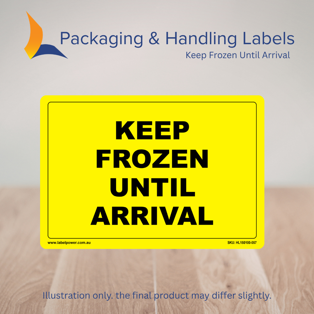 150mm x 100mm Keep Frozen Until Arrival Labels – 500 Per Roll (Multiple Colours)