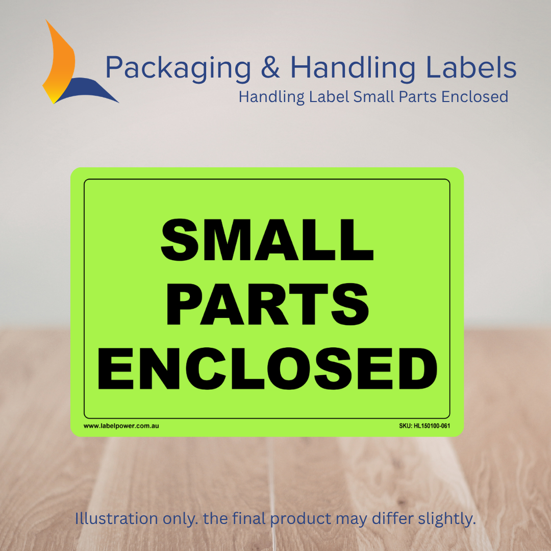 150mm x 100mm Small Parts Enclosed Labels – 500 Per Roll (Multiple Colours)