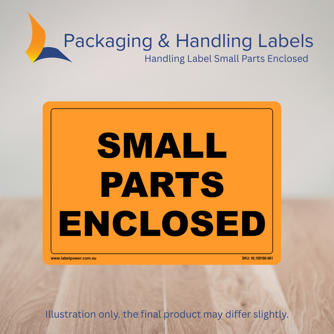 150mm x 100mm Small Parts Enclosed Labels – 500 Per Roll (Multiple Colours)