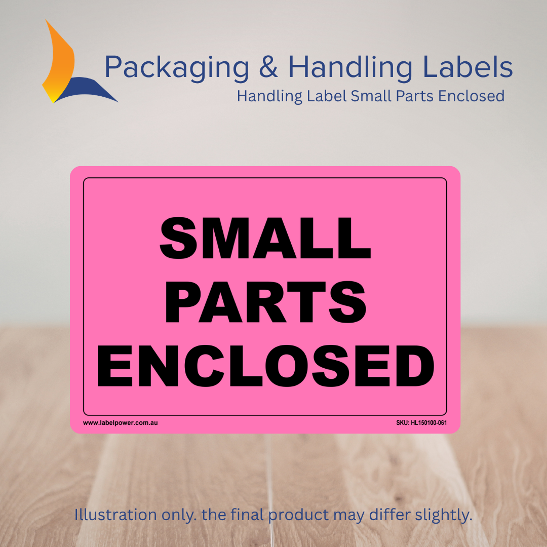150mm x 100mm Small Parts Enclosed Labels – 500 Per Roll (Multiple Colours)