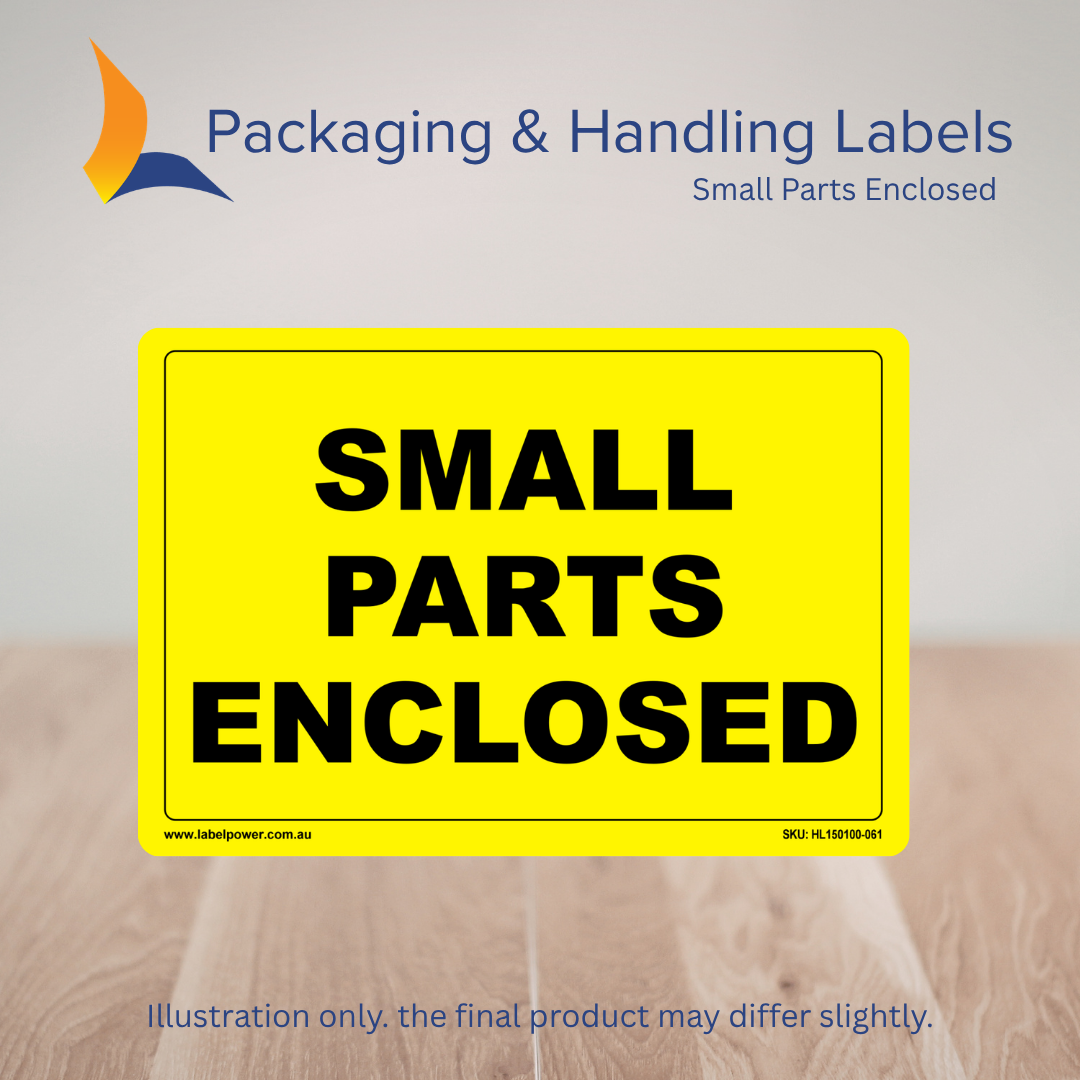 150mm x 100mm Small Parts Enclosed Labels – 500 Per Roll (Multiple Colours)