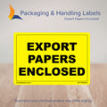 150mm x 100mm Export Papers Enclosed Labels – 500 Per Roll (Multiple Colours)