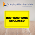 150mm x 100mm Instructions Enclosed Labels – 500 Per Roll (Multiple Colours)
