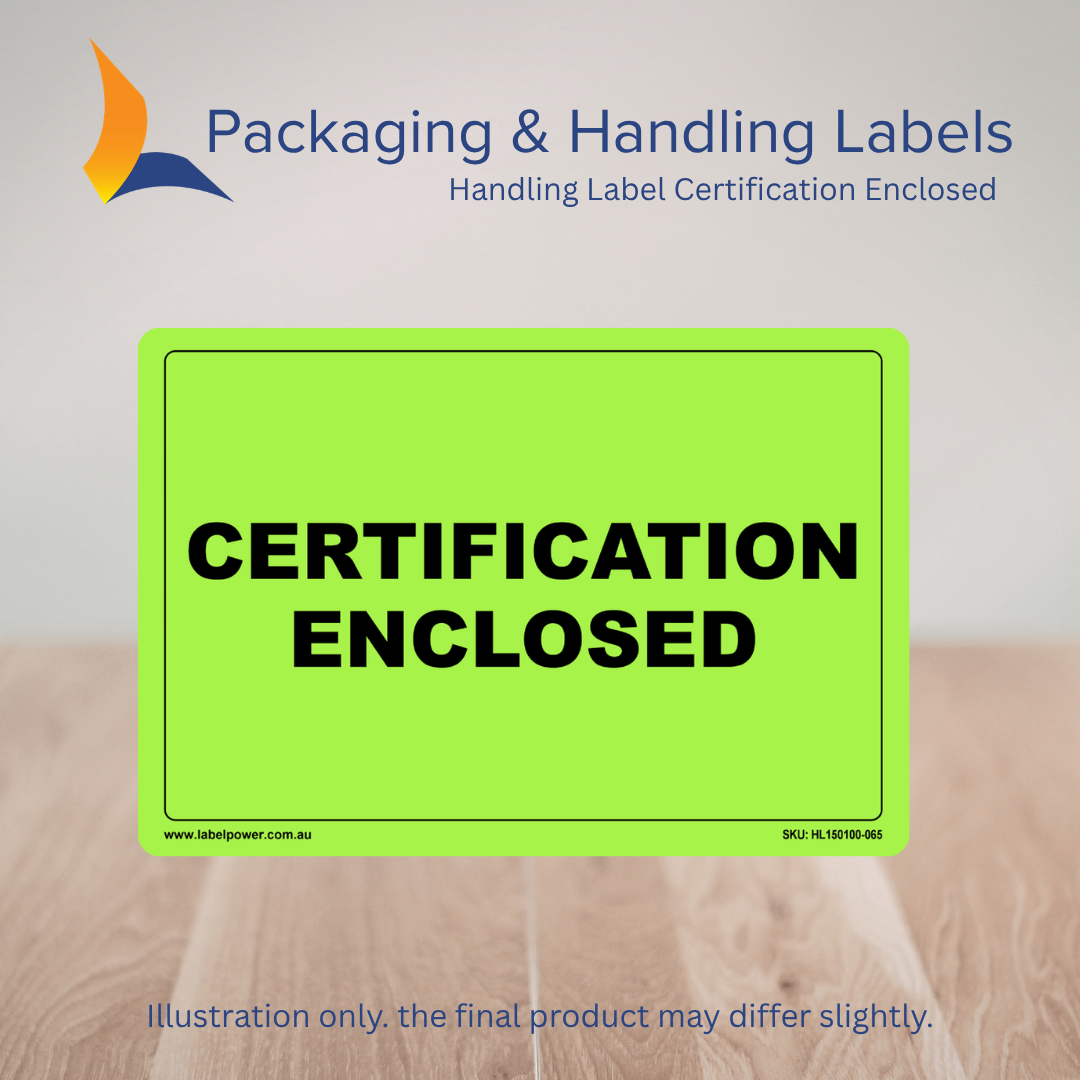 150mm x 100mm Certification Enclosed Labels – 500 Per Roll (Multiple Colours)