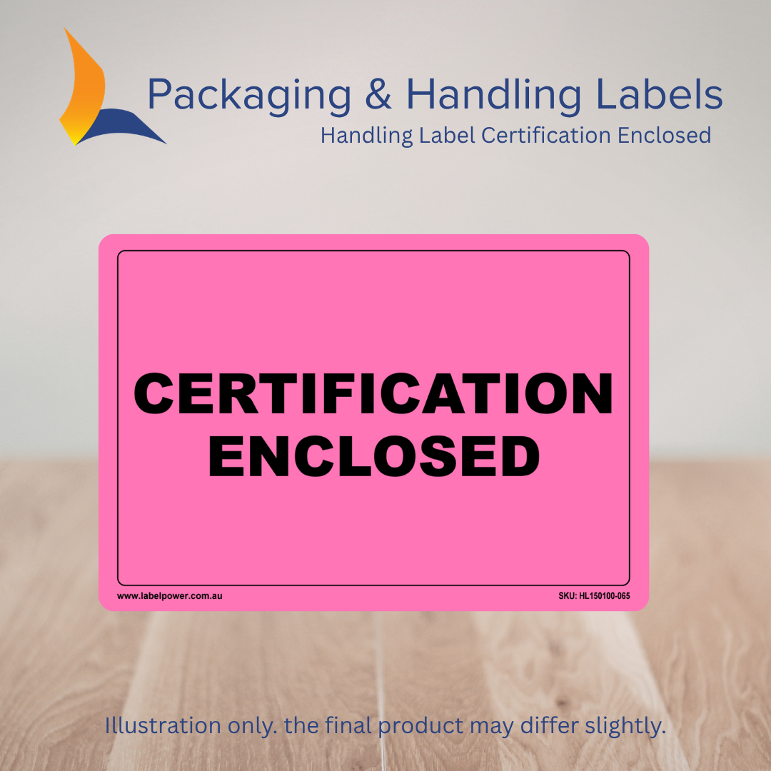 150mm x 100mm Certification Enclosed Labels – 500 Per Roll (Multiple Colours)