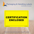 150mm x 100mm Certification Enclosed Labels – 500 Per Roll (Multiple Colours)