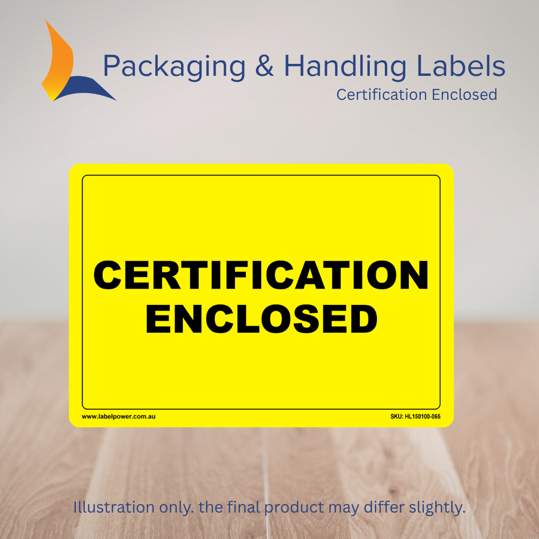 150mm x 100mm Certification Enclosed Labels – 500 Per Roll (Multiple Colours)