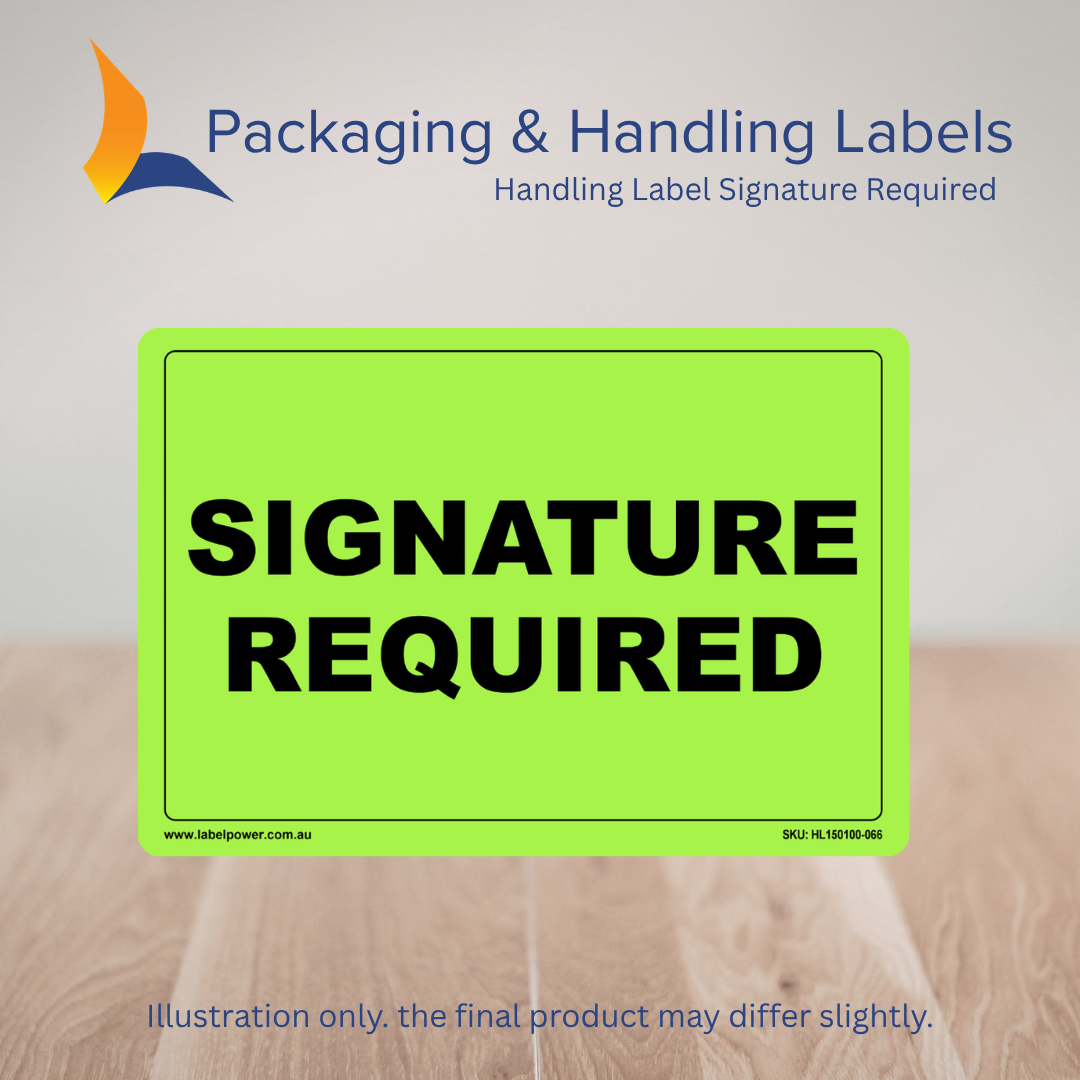 150mm x 100mm Signature Required Labels – 500 Per Roll (Multiple Colours)