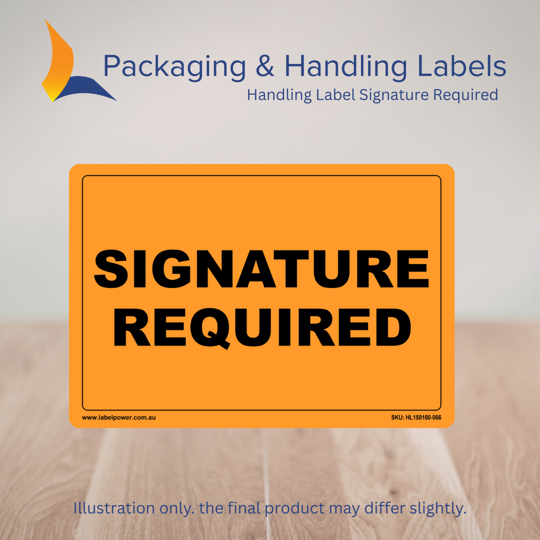 150mm x 100mm Signature Required Labels – 500 Per Roll (Multiple Colours)