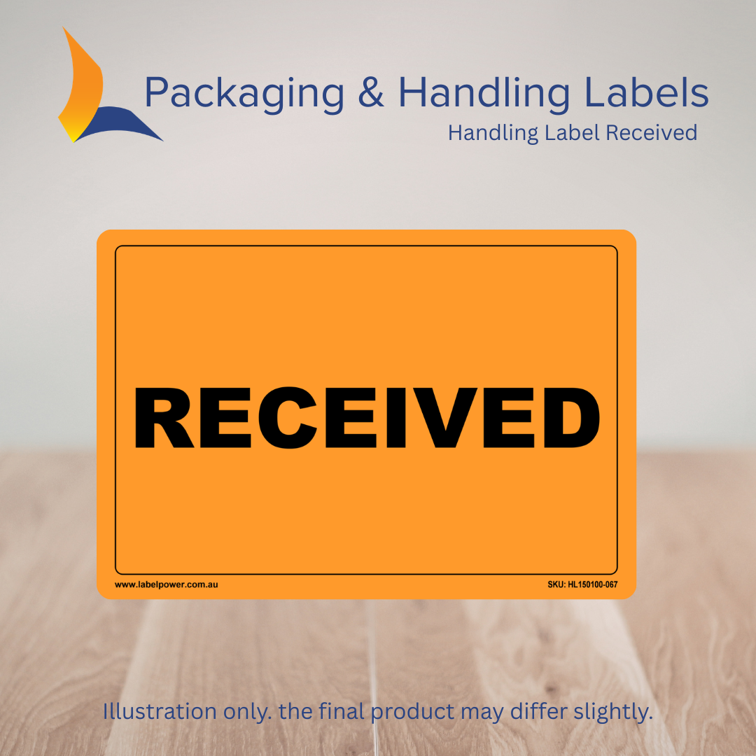 150mm x 100mm Received Labels – 500 Per Roll (Multiple Colours)