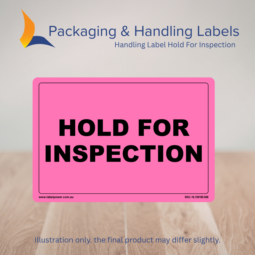 150mm x 100mm Hold For Inspection Labels – 500 Per Roll (Multiple Colours)