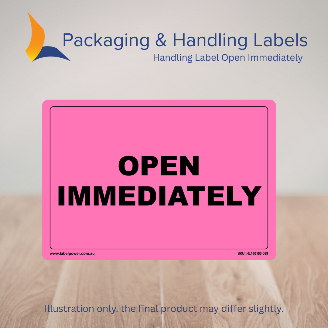 150mm x 100mm Open Immediately Labels – 500 Per Roll (Multiple Colours)