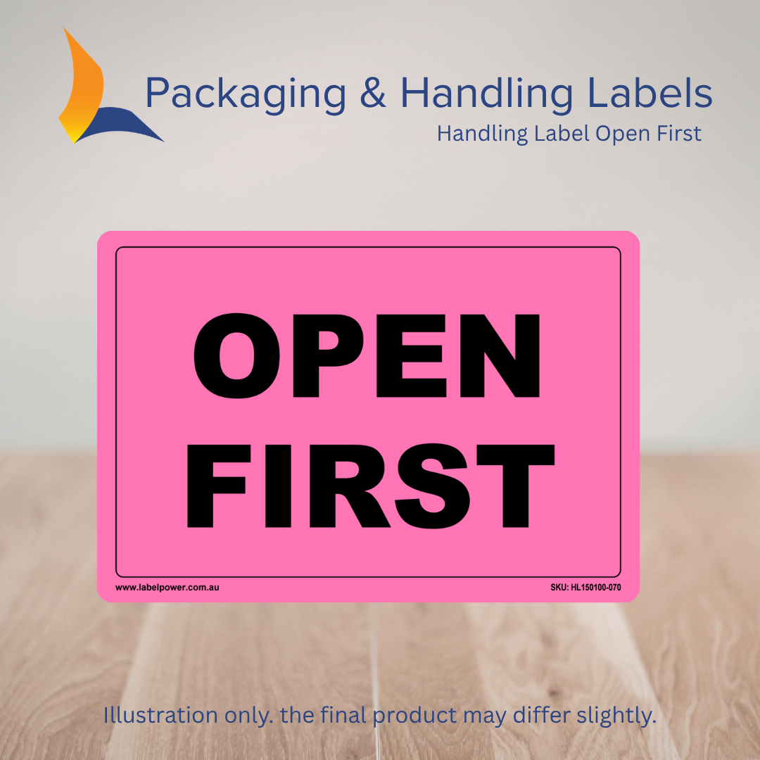 150mm x 100mm Open First Labels – 500 Per Roll (Multiple Colours)