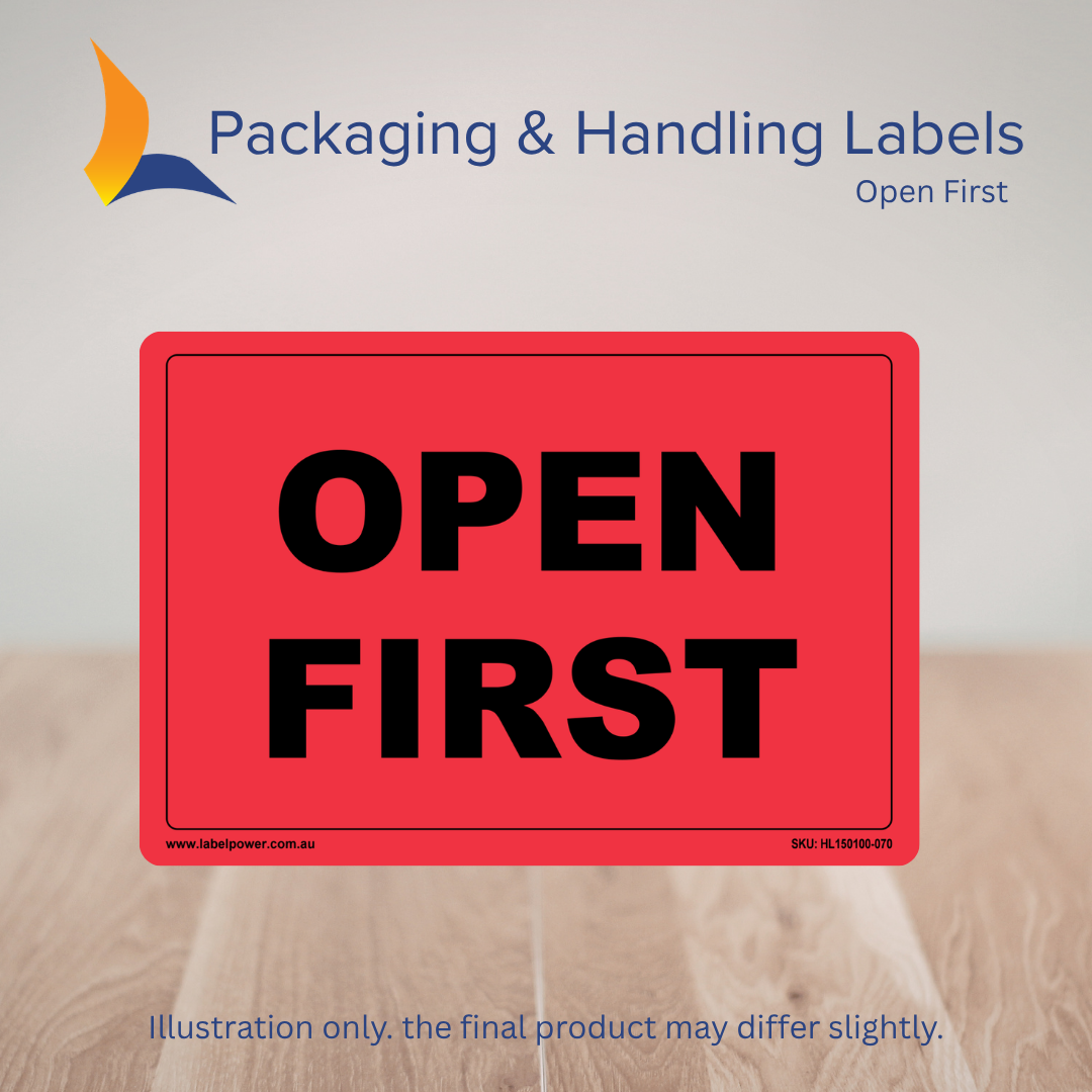 150mm x 100mm Open First Labels – 500 Per Roll (Multiple Colours)