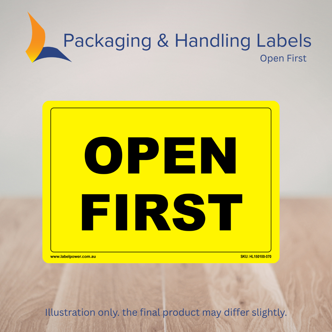 150mm x 100mm Open First Labels – 500 Per Roll (Multiple Colours)