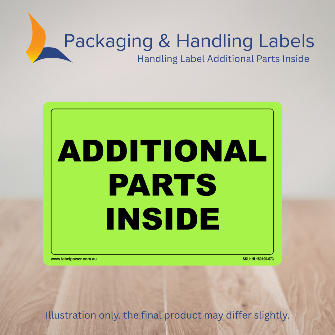 150mm x 100mm Additional Parts Inside Labels – 500 Per Roll (Multiple Colours)