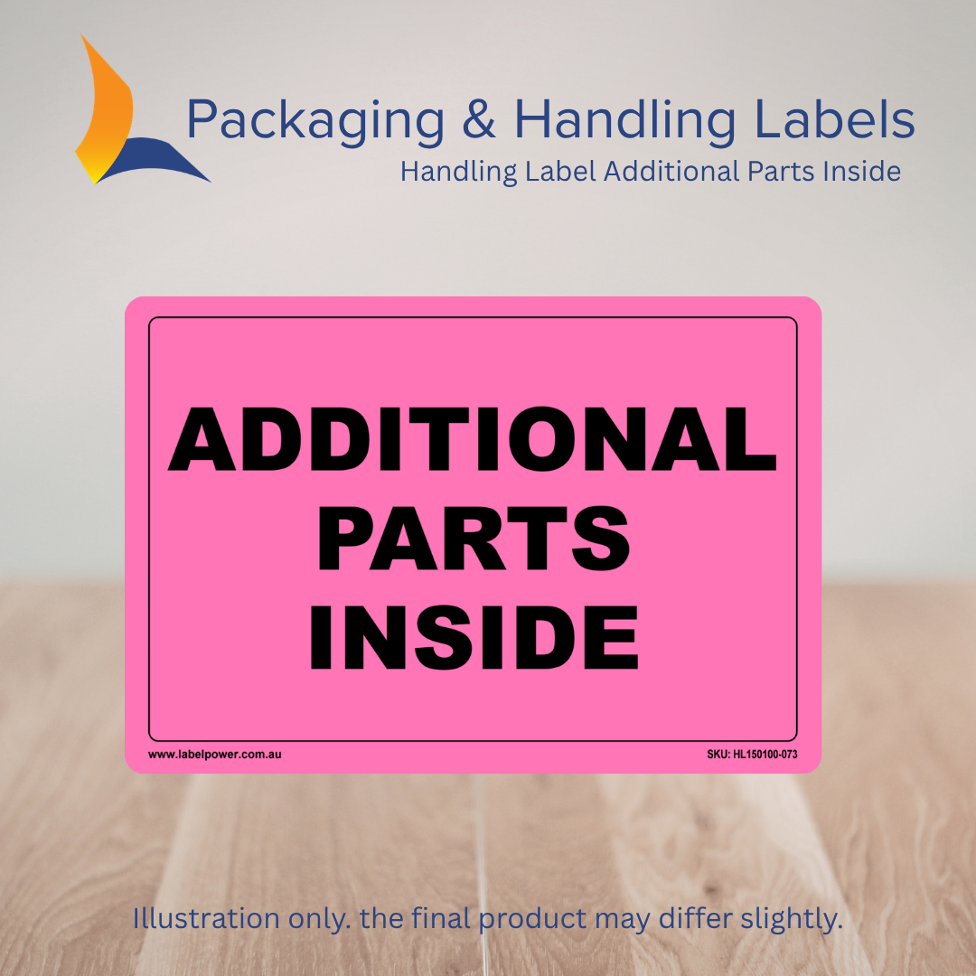 150mm x 100mm Additional Parts Inside Labels – 500 Per Roll (Multiple Colours)