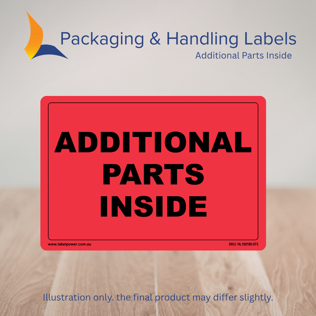 150mm x 100mm Additional Parts Inside Labels – 500 Per Roll (Multiple Colours)
