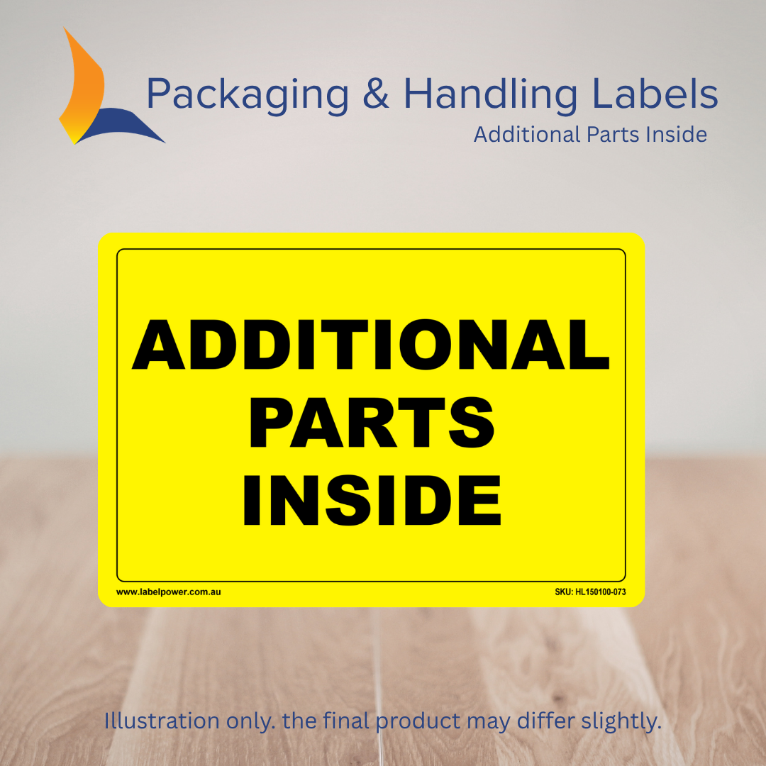 150mm x 100mm Additional Parts Inside Labels – 500 Per Roll (Multiple Colours)