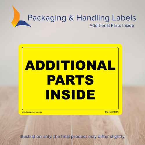 150mm x 100mm Additional Parts Inside Labels – 500 Per Roll (Multiple Colours)