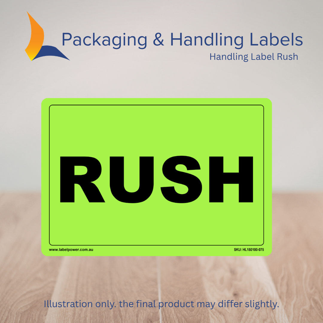 150mm x 100mm Rush Labels – 500 Per Roll (Multiple Colours)