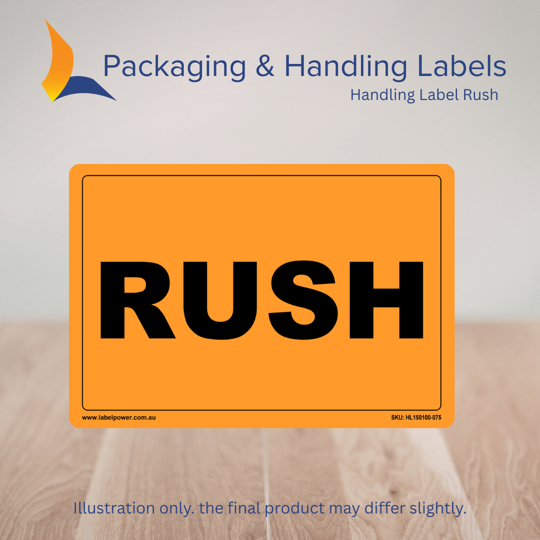 150mm x 100mm Rush Labels – 500 Per Roll (Multiple Colours)