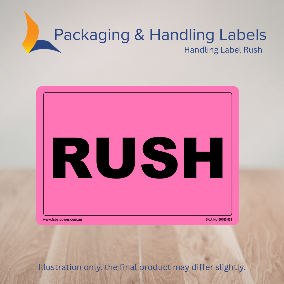 150mm x 100mm Rush Labels – 500 Per Roll (Multiple Colours)