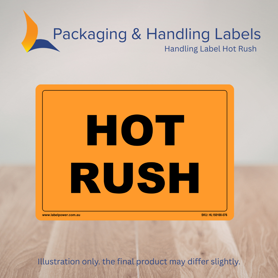150mm x 100mm Hot Rush Labels – 500 Per Roll (Multiple Colours)
