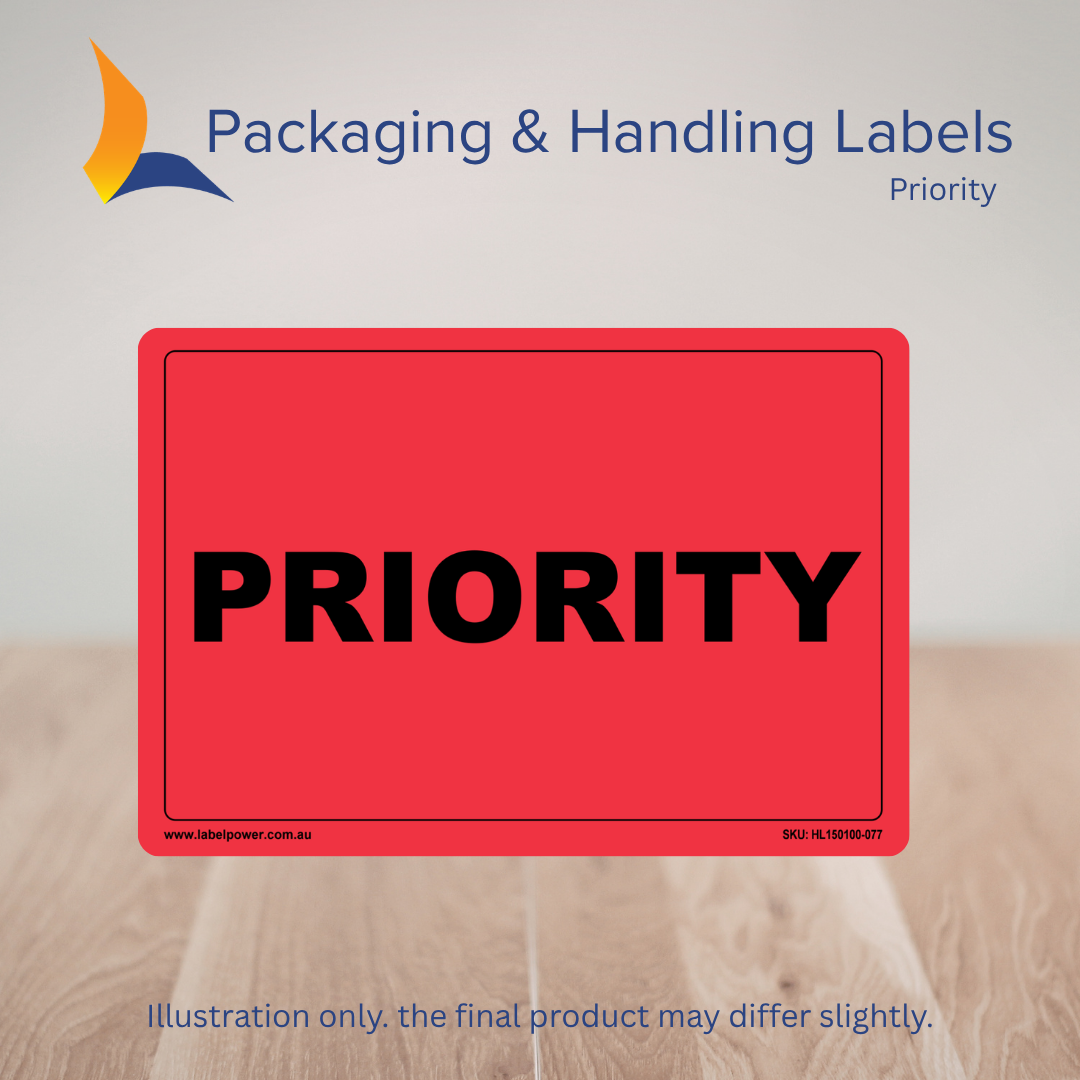 150mm x 100mm Priority Labels – 500 Per Roll (Multiple Colours)