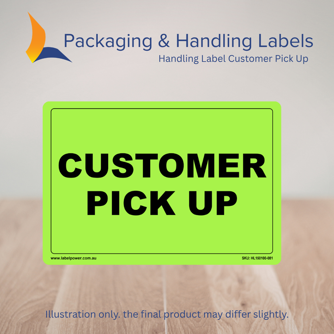 150mm x 100mm Customer Pick Up Labels – 500 Per Roll (Multiple Colours)