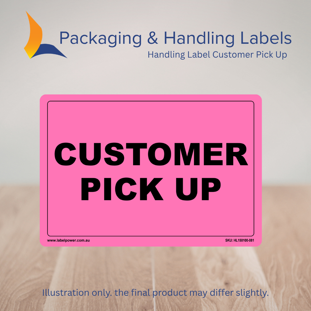 150mm x 100mm Customer Pick Up Labels – 500 Per Roll (Multiple Colours)