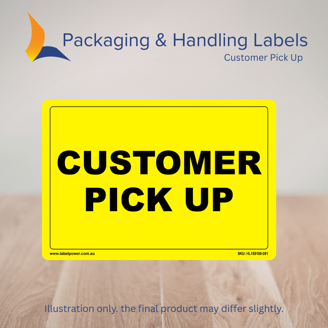 150mm x 100mm Customer Pick Up Labels – 500 Per Roll (Multiple Colours)
