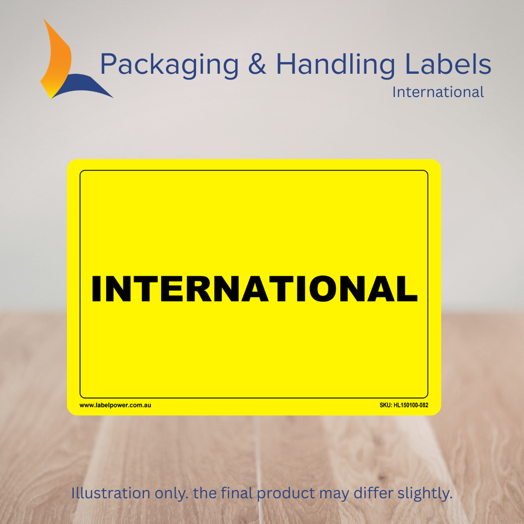 150mm x 100mm International Labels – 500 Per Roll (Multiple Colours)
