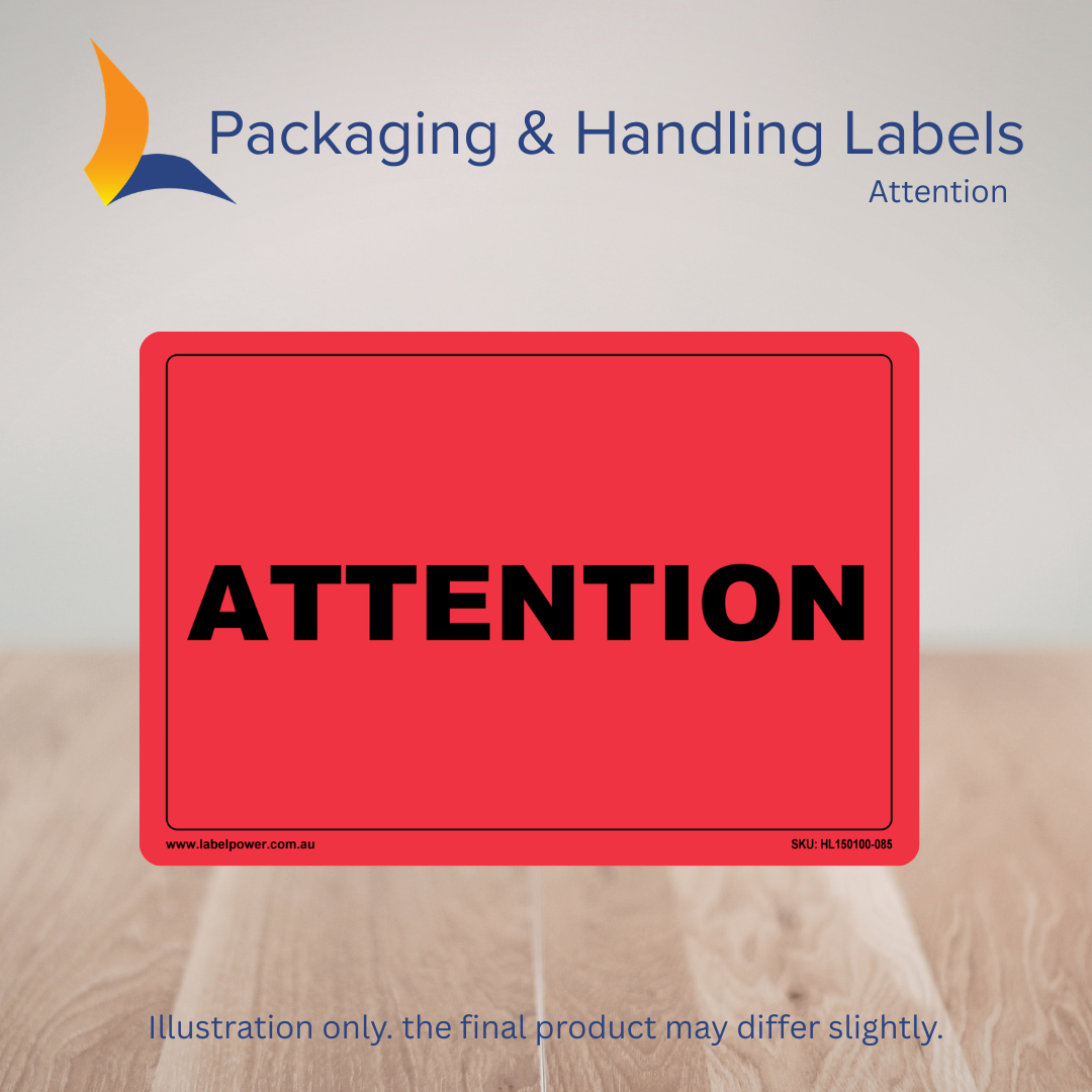 150mm x 100mm Attention Labels – 500 Per Roll (Multiple Colours)