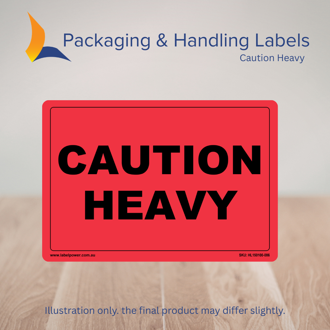 150mm x 100mm Caution Heavy Labels – 500 Per Roll (Multiple Colours)