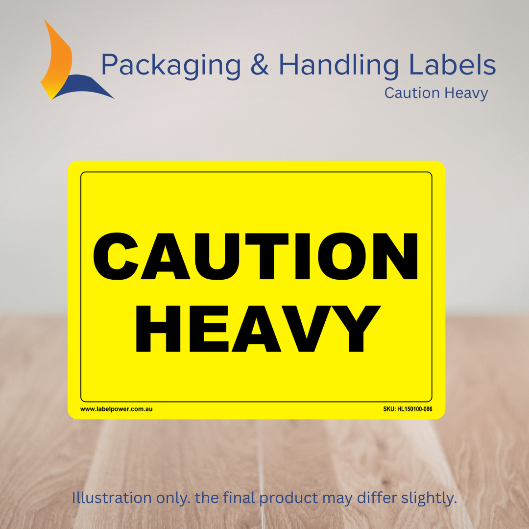 150mm x 100mm Caution Heavy Labels – 500 Per Roll (Multiple Colours)