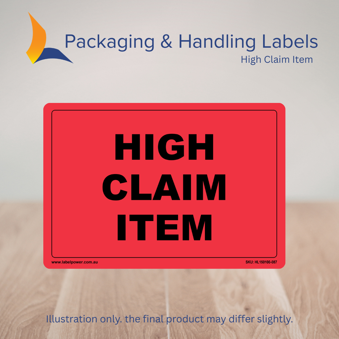150mm x 100mm High Claim Item Labels – 500 Per Roll (Multiple Colours)