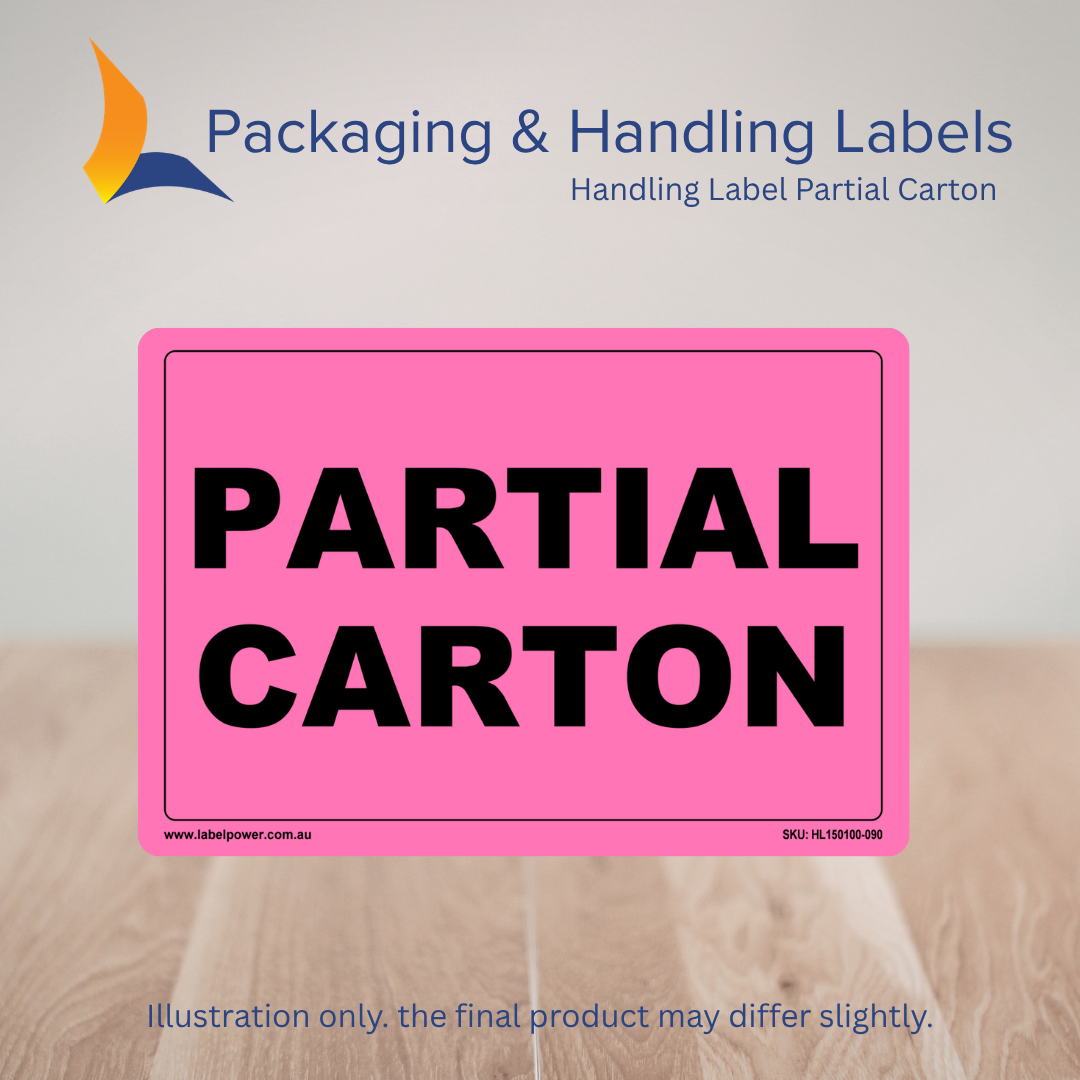150mm x 100mm Partial Carton Labels – 500 Per Roll (Multiple Colours)