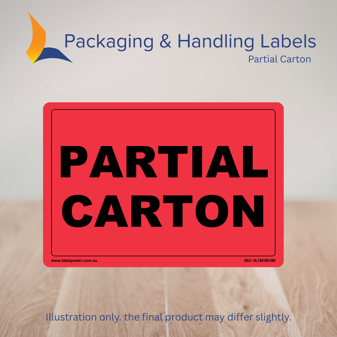 150mm x 100mm Partial Carton Labels – 500 Per Roll (Multiple Colours)