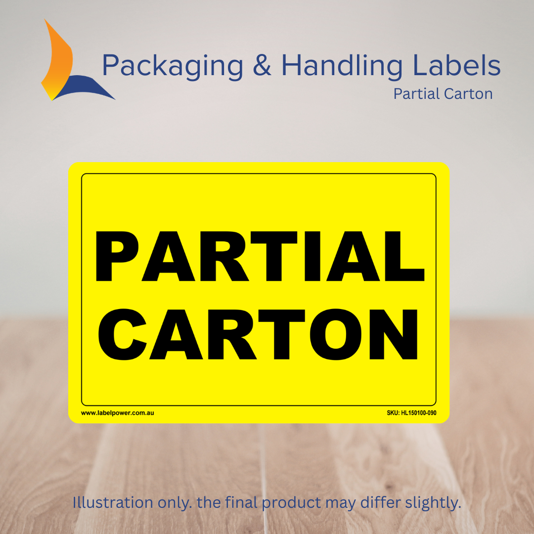 150mm x 100mm Partial Carton Labels – 500 Per Roll (Multiple Colours)